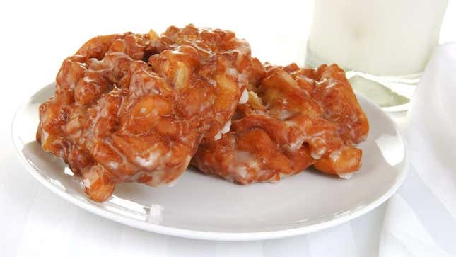 apple fritters on plate