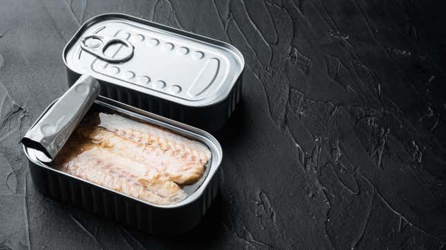 canned fish on table