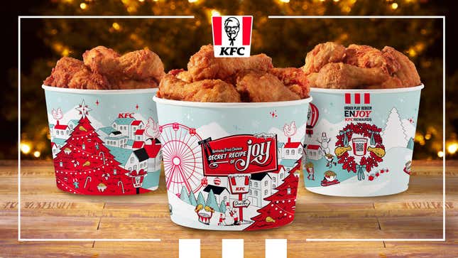KFC promotional chicken buckets