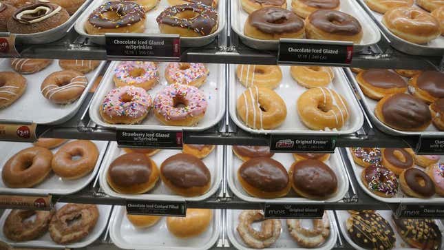 Doughnuts in display case