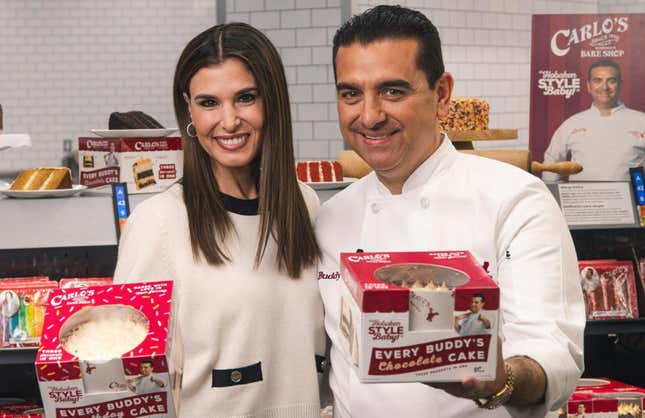 Carlo's Bake Shop cakes held by Buddy and Lisa Valastro 