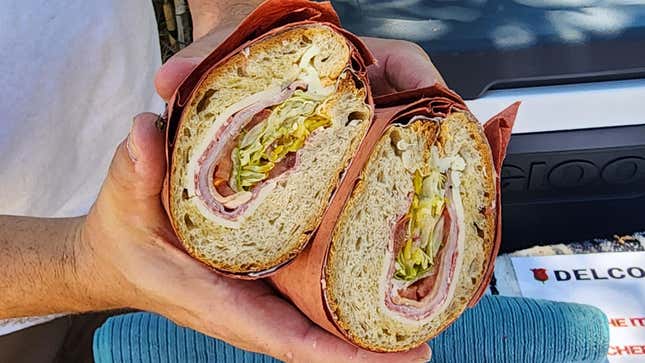 A nice tightly rolled Delco Rose hoagie in Los Angeles