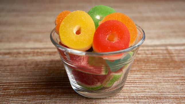 gummy rings candy in dish