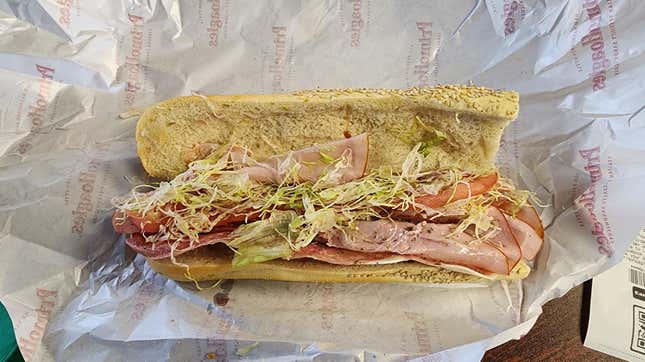 A hoagie at Primo Hoagies, only dressed with oil &amp; vinegar