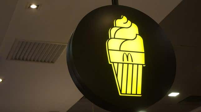 McDonald's sign with ice cream cone