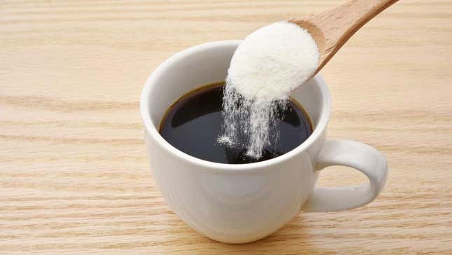 Coffee with collagen powder supplement